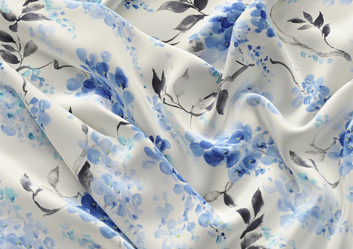 Wisteria Silk, Ink Blue - Motorised Roman Blind - Image 4